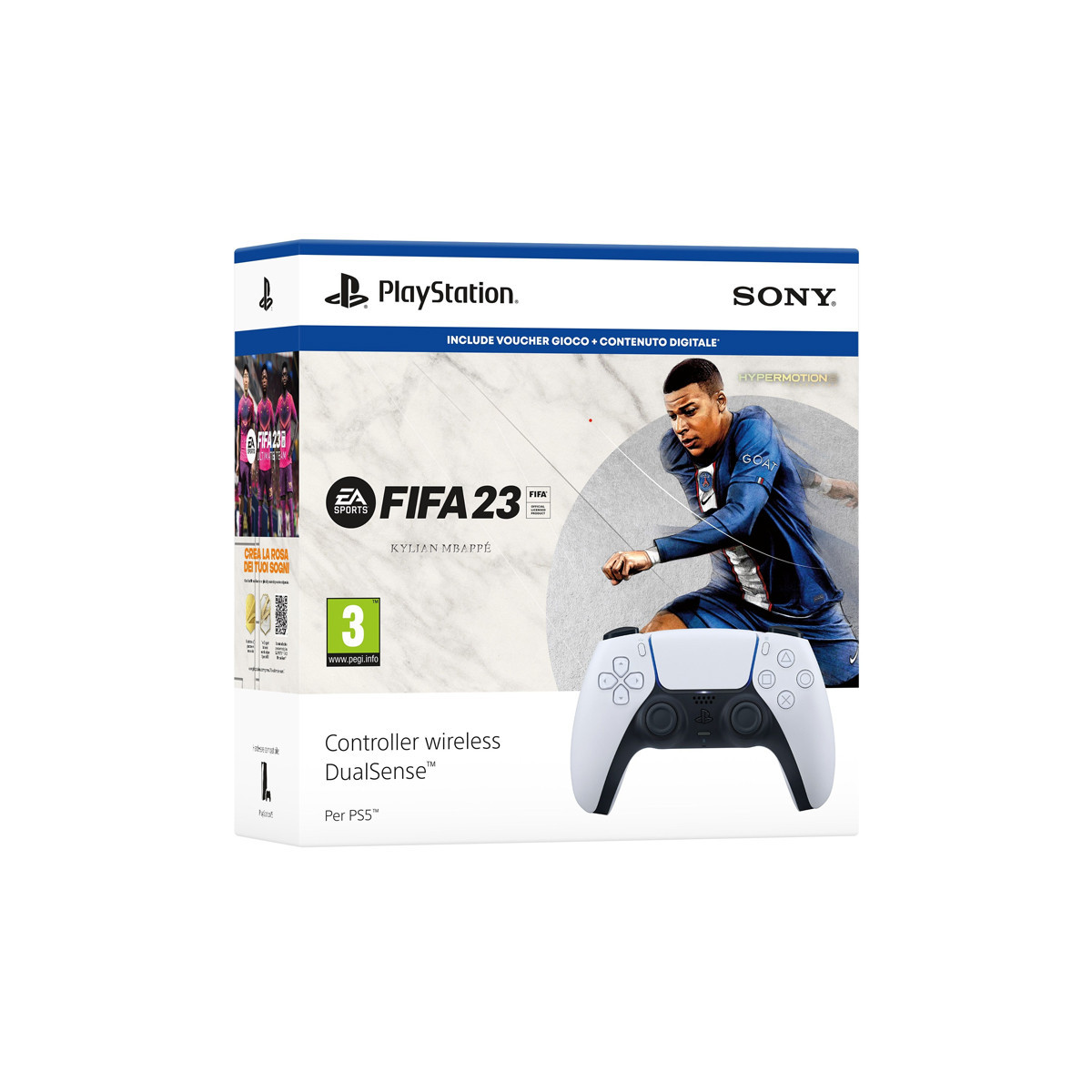 PS5 CONTROLLER WIRELESS DUALSENSE WHITE + FIFA 23 + FUT VCH