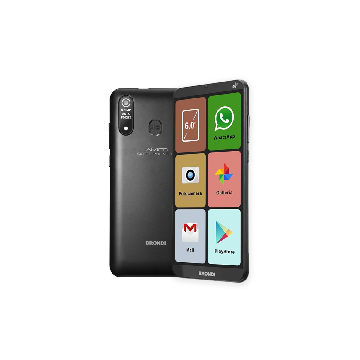 BRONDI AMICO SMARTPHONE XL (NERO) - SENIOR SMARTPHONE