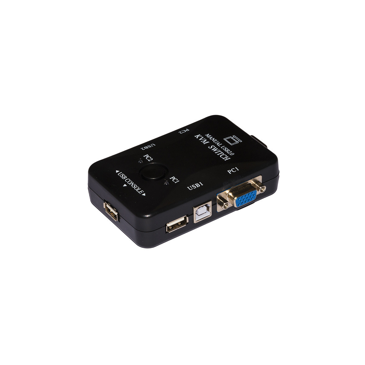 SWITCH KVM MANUALE PER 2 PC USB/VGA CON 1 MOUSE 1 TASTIERA USB E 1 MONITOR VGA CON CAVI INCLUSI