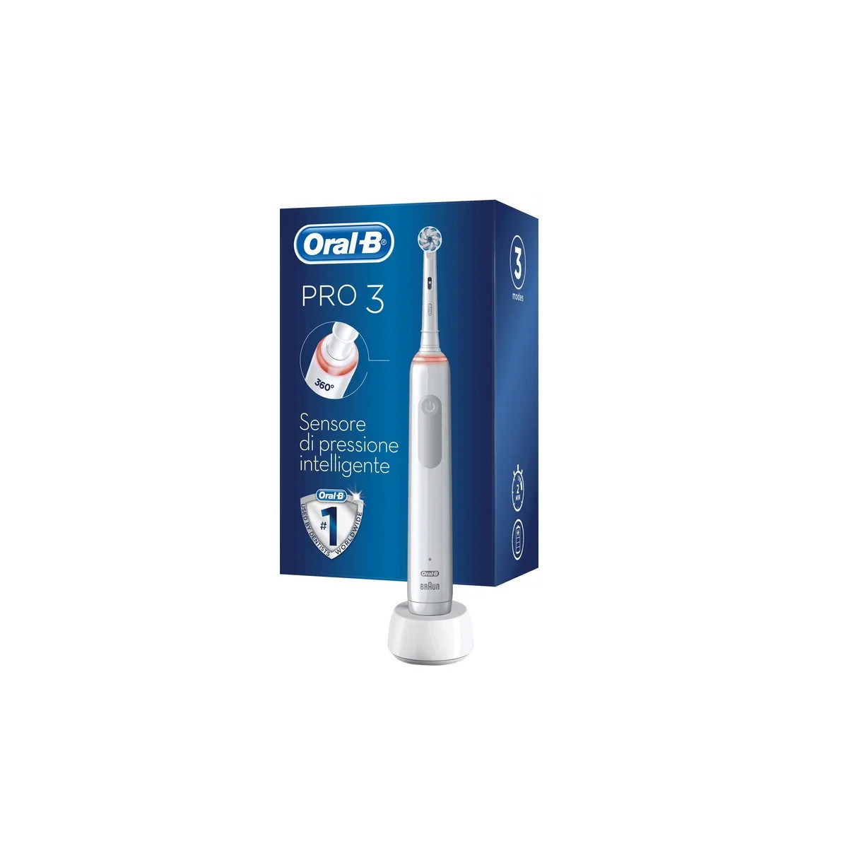 SPAZZOLINO ELETTRICO ORAL-B PRO 3 - 2 Testine 1 Spazzolino