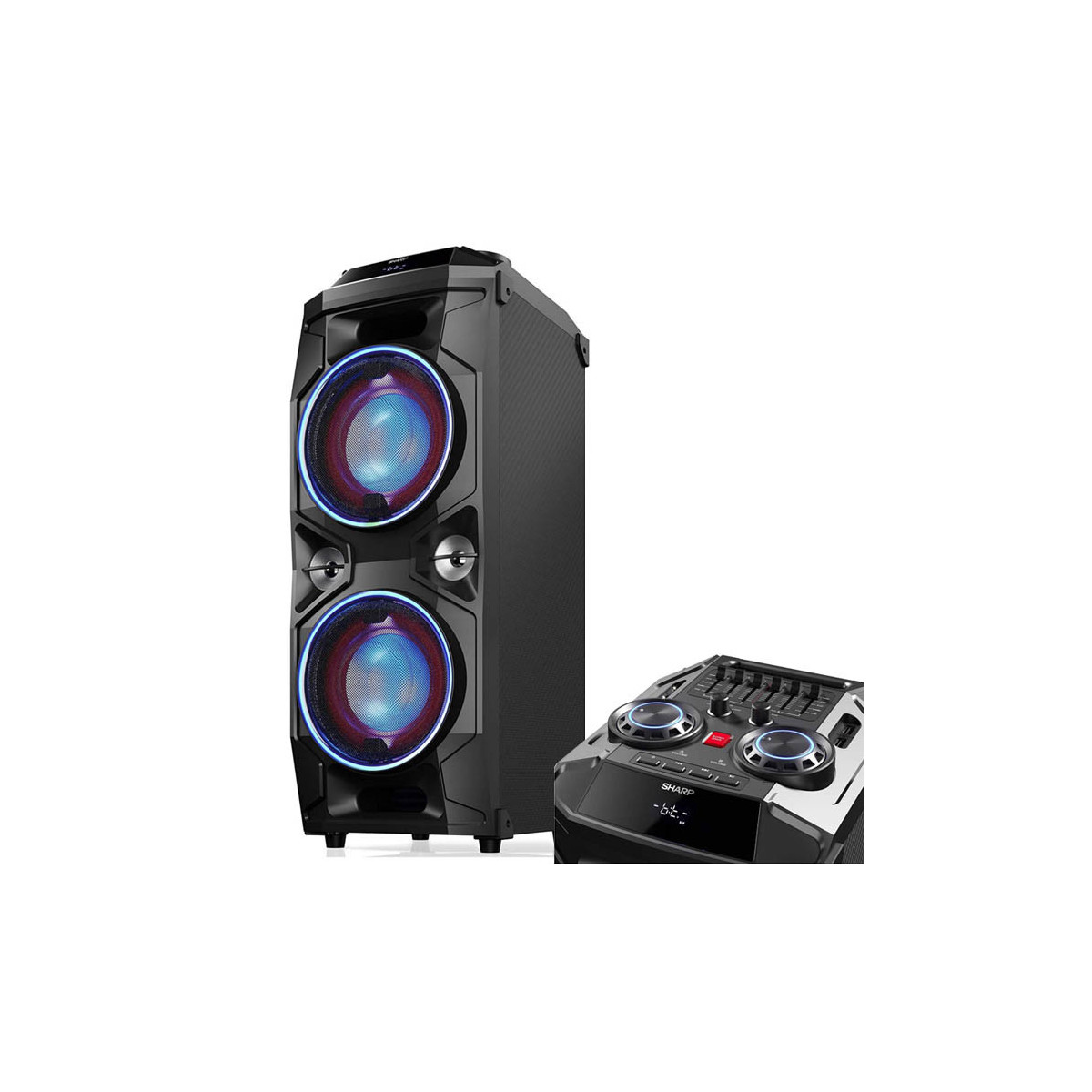 SHARP PS-940 - SPEAKER BLUETOOTH PORTATILE TWS - 180W - USB - AUX - DJ MIXER CONTROLLER - GIOCO LUCE LED RGB