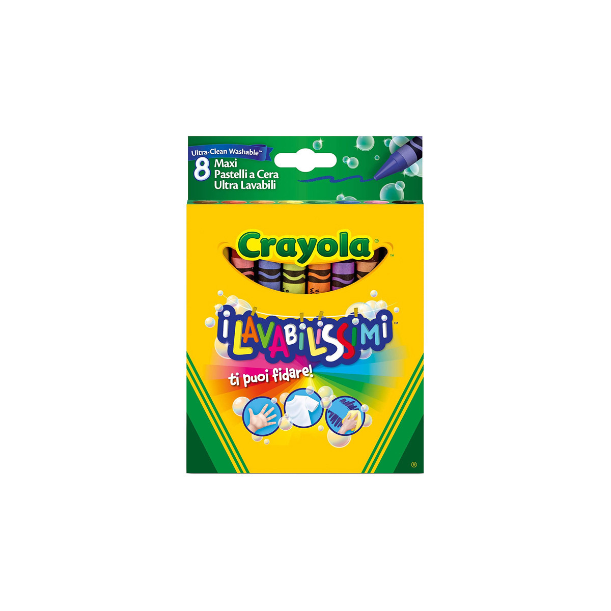 CRAYOLA I LAVABILISSIMI (52-3282) - 8 MAXI PASTELLI A CERA LAVABILI