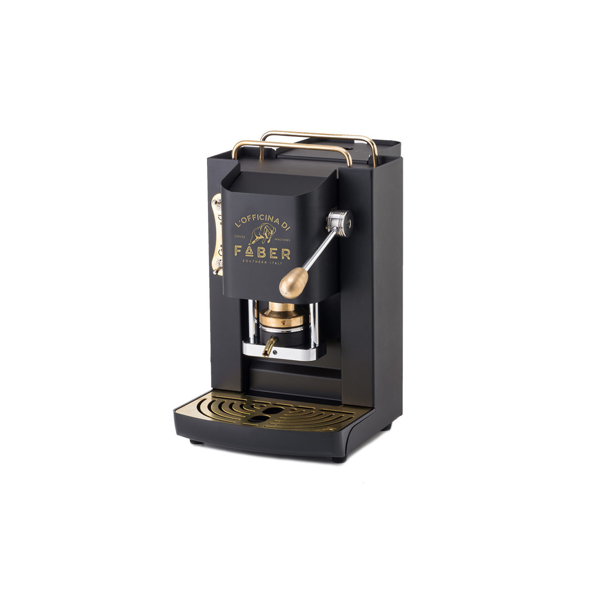 FABER PRO DELUXE NERO - MACCHINA PER CAFFE'' - PRESSACIALDA IN OTTONE - ELETTROVALVOLA E TERMOSTATO 95 - TELAIO IN ACCIAIO