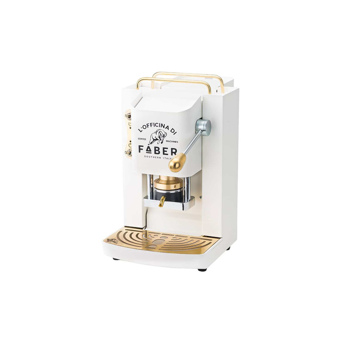 FABER PRO DELUXE BIANCO - MACCHINA PER CAFFE'' - PRESSACIALDA IN OTTONE - ELETTROVALVOLA E TERMOSTATO 95 - TELAIO IN ACCIAIO