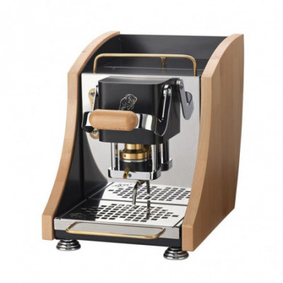 FABER AGENTA MINI - MACCHINA PER CAFFE''  - PRESSACIALDA IN OTTONE - TELAIO IN METALLO NERO E LATERALI IN LEGNO