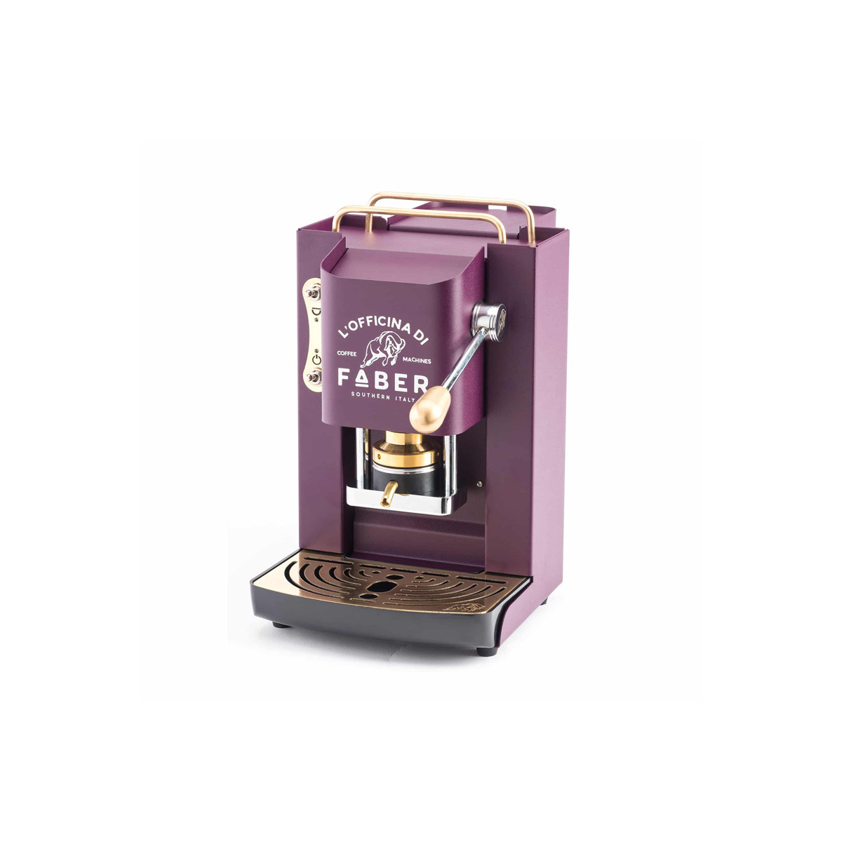 FABER PRO DELUXE VIOLA - MACCHINA PER CAFFE'' - PRESSACIALDA IN OTTONE - ELETTROVALVOLA E TERMOSTATO 95 - TELAIO IN ACCIAIO