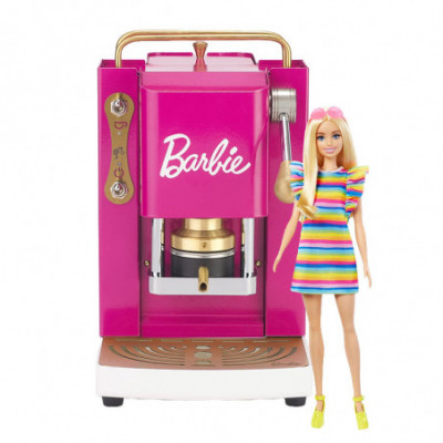 FABER MINI PRO DELUXE BARBIE LIMITED EDITION - MACCHINA PER CAFFE'' - PRESSACIALDA IN OTTONE - TELAIO IN ACCIAIO - BAMBOLA INCLU