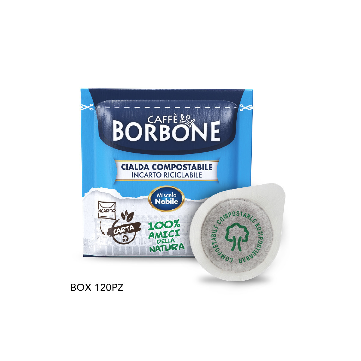 CIALDE ESE 44MM CAFFE'' BORBONE MISCELA NOBILE (BLU) - BOX 120PZ