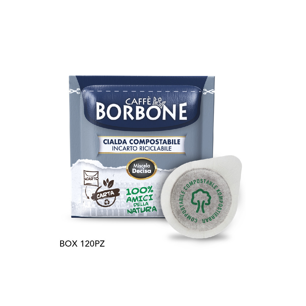 CIALDE ESE 44MM CAFFE'' BORBONE MISCELA DECISA (NERA) - BOX 120PZ