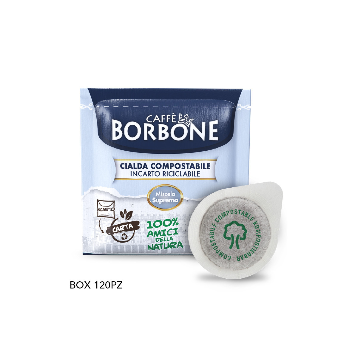 CIALDE ESE 44MM CAFFE'' BORBONE MISCELA SUPREMA (ORO) - BOX 120PZ