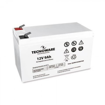 TECNOWARE POWER BATTERY 12V 9AH (EACPE12V09ATWB) - BATTERIA ERMETICA AL PIOMBO - FASTON 6.3 MM