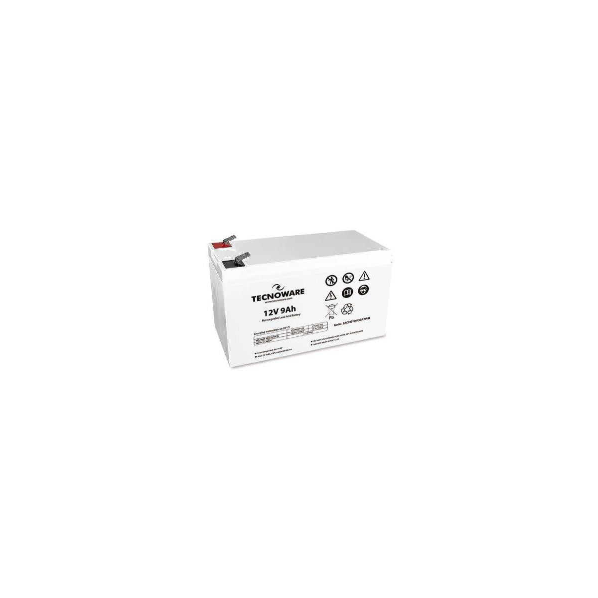 TECNOWARE POWER BATTERY 12V 9AH (EACPE12V09ATWB) - BATTERIA ERMETICA AL PIOMBO - FASTON 6.3 MM