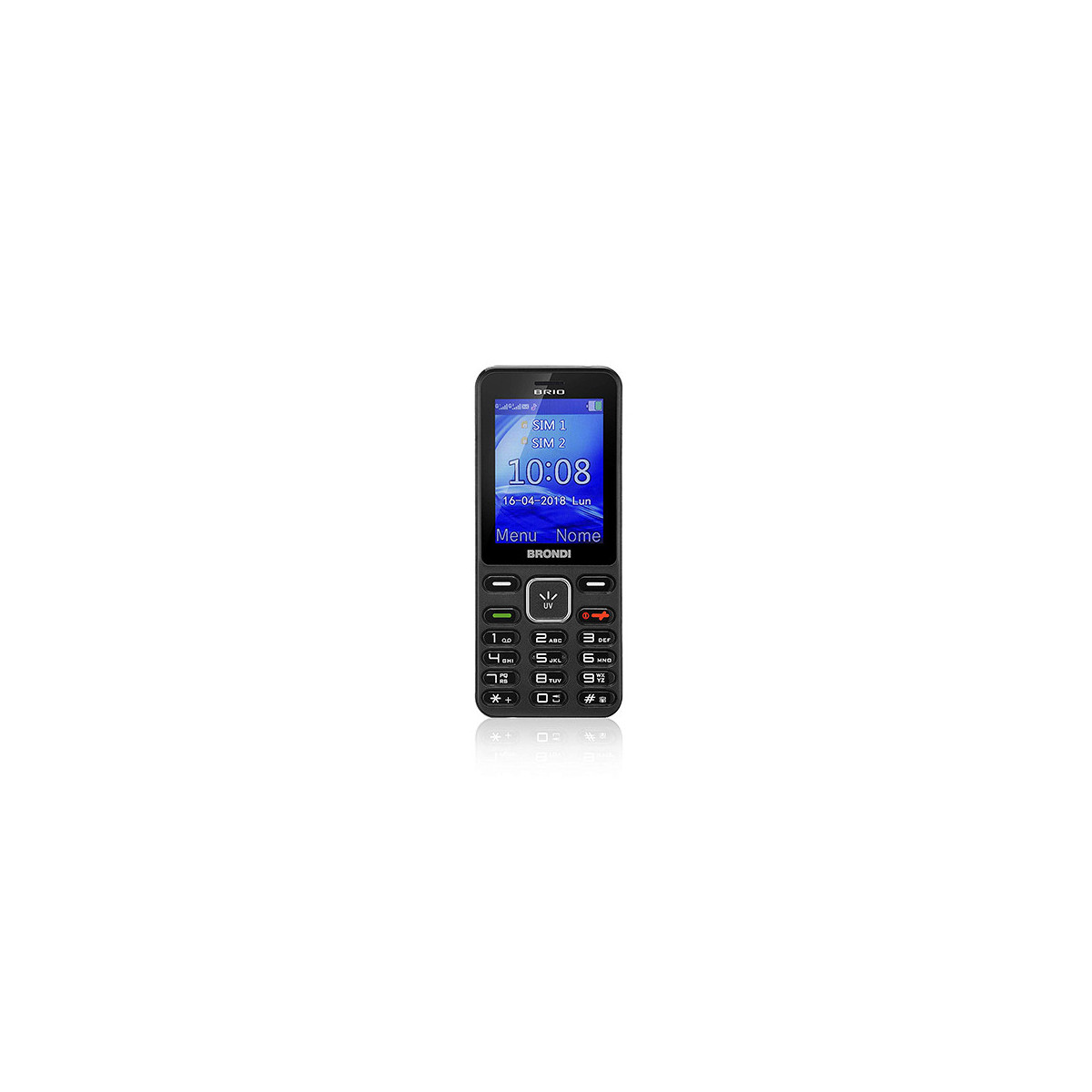 BRONDI BRIO  BLACK/RED - TELEFONO CELLULARE DUALSIM - ULTRASLIM - ITALIA