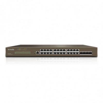 TENDA TEG3328F - RACK SWITCH 24 PORTE GIGABIT - 10/100/1000 MBPS - 4 PORTE SFP - L2 MANAGED - CHASSIS METALLO