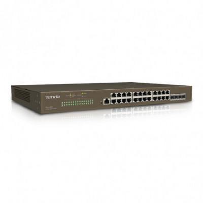 TENDA TEG5328F - RACK SWITCH 24 PORTE GIGABIT - 10/100/1000 - 4 PORTE SFP - L3 MANAGED - CHASSIS METALLO