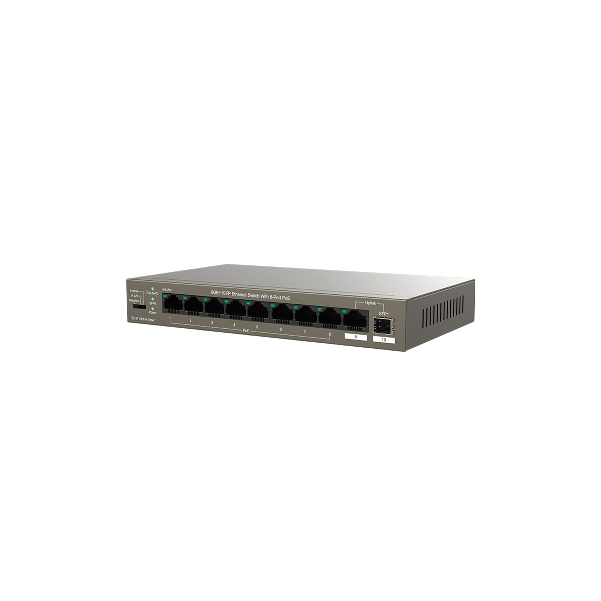 TENDA TEG1110PF-8-102W - DESKTOP SWITCH 10 PORTE POE LAN GIGABIT