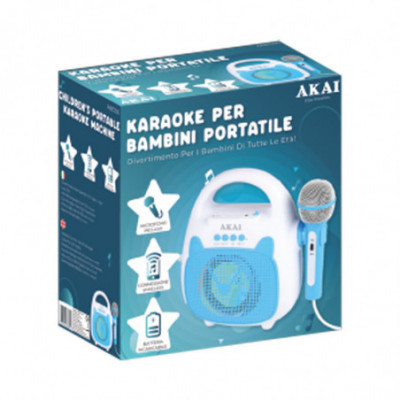 AKAI AKBT23 - KARAOKE PORTATILE PER BAMBINI (CELESTE - ROSA)