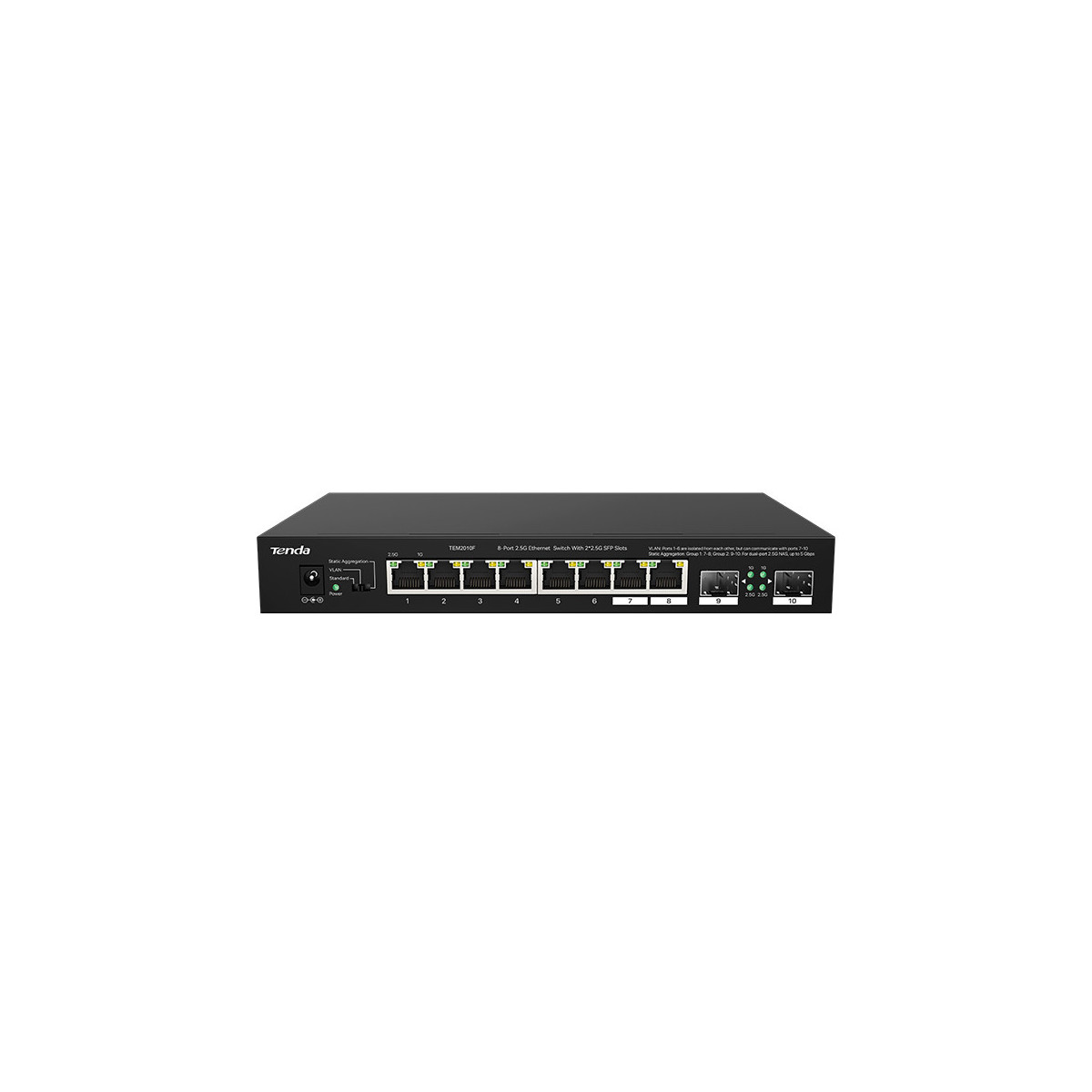 TENDA TEM2010F - SWITCH ETHERNET 8 PORTE 2.5 GBPS + 2 PORTE SFP 2.5 GBPS