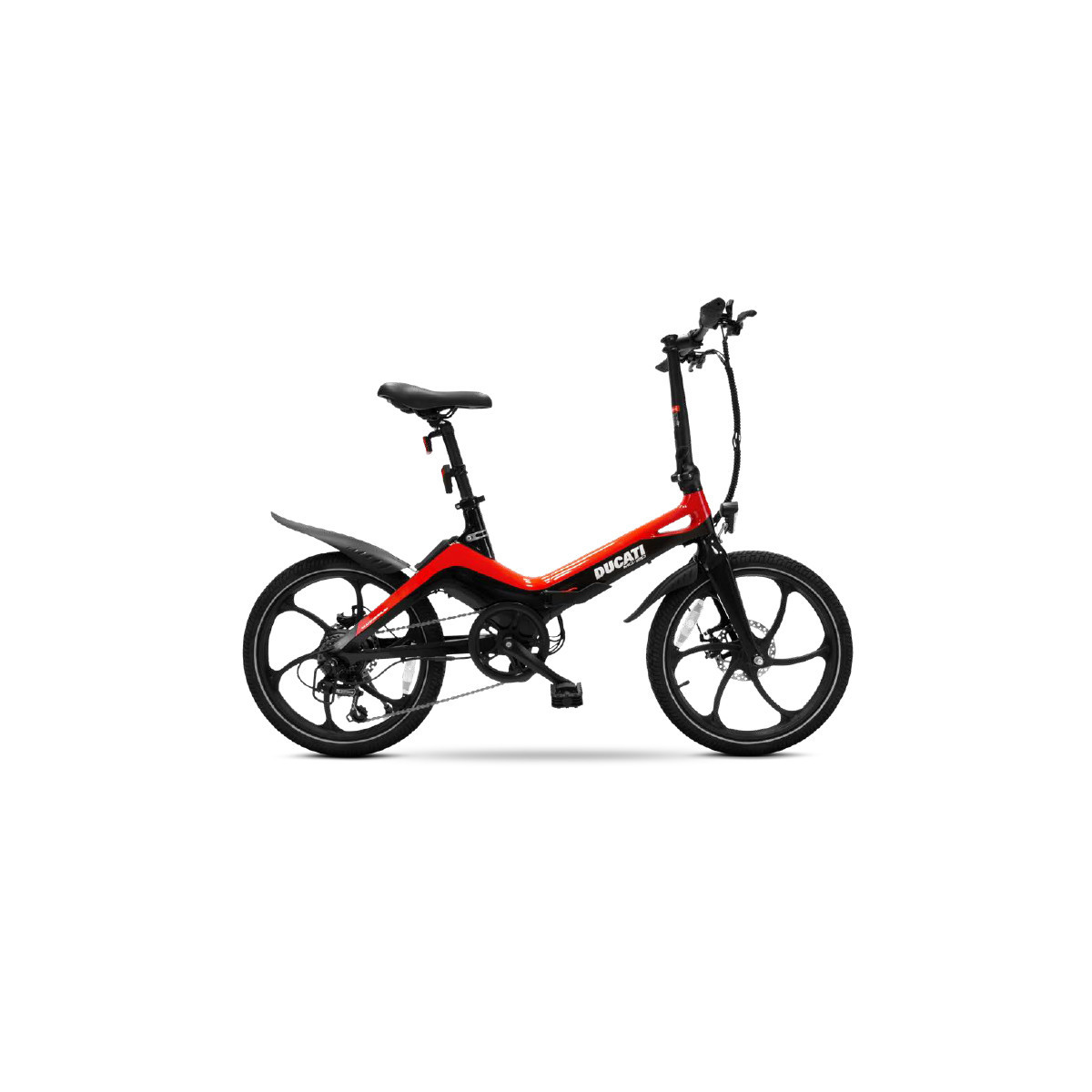 DUCATI MG20 (DU-BI-210003) FOLDING CITY E-BIKE (NERO/ROSSO) - BICICLETTA ELETTRICA - RUOTE 20X2.125 - MOTORE 250W 36V- BATTERIA