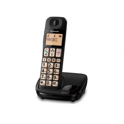 PANASONIC KX-TGE110 (NERO) - TELEFONO CORDLESS - TASTI GRANDI - SUPPORTO HAC