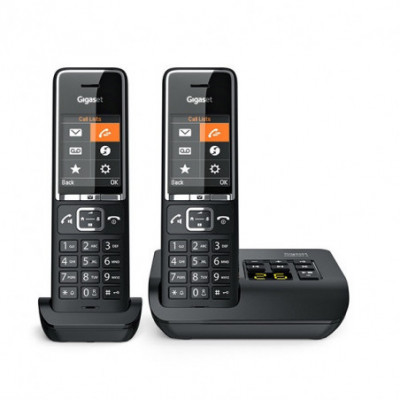 GIGASET COMFORT 550A DUO (NERO) - TELEFONO CORDLESS DOPPIO - SEGRETERIA - VIVAVOCE - PRESA CUFFIE