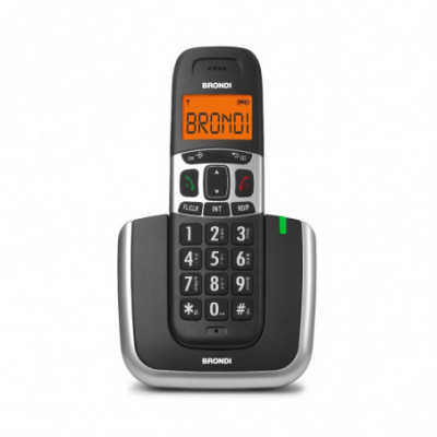 BRONDI BRAVO PLATINUM (NERO) - TELEFONO CORDLESS - TASTI GRANDI - DECT - SUONERIE POLIFONICHE - VIVA VOCE