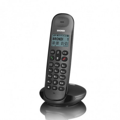 BRONDI LOTUS (NERO) - TELEFONO CORDLESS - ECO DECT - DECT GAP - SVEGLIA