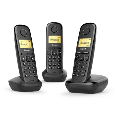 GIGASET A170 TRIO (NERO) - TELEFONO CORDLESS TRIPLO - FUNZIONE SVEGLIA