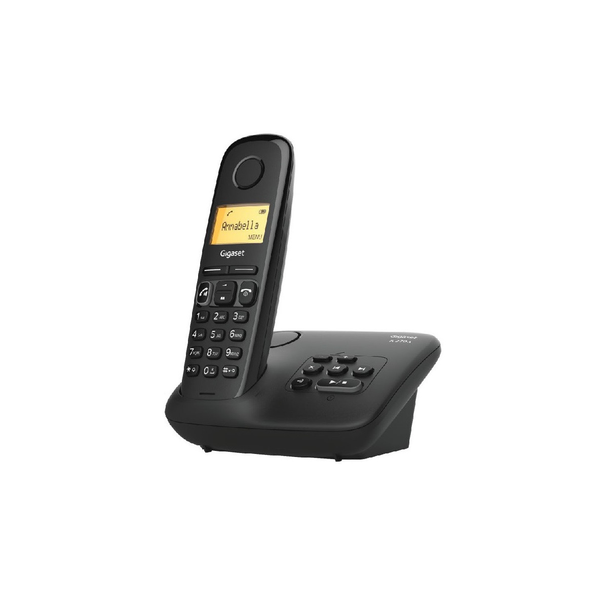 GIGASET A270A (NERO) - TELEFONO CORDLESS - FUNZIONE SVEGLIA - VIVAVOCE - SEGRETERIA