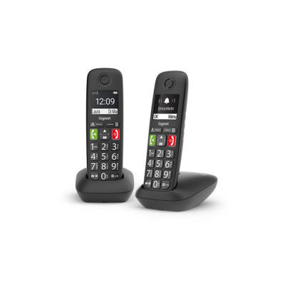 GIGASET E290 (NERO) - TELEFONO CORDLESS SENIOR DOPPIO - VIVAVOCE - TASTI GRANDI