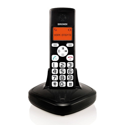 BRONDI YORK (NERO) - TELEFONO CORDLESS - LCD - VIVAVOCE