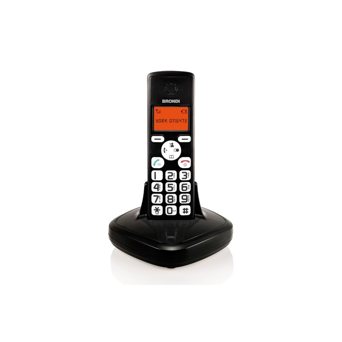 BRONDI YORK (NERO) - TELEFONO CORDLESS - LCD - VIVAVOCE