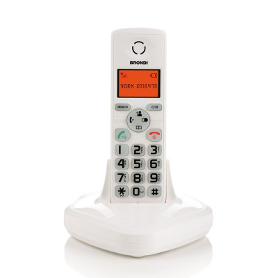 BRONDI YORK (BIANCO) - TELEFONO CORDLESS - LCD - VIVAVOCE