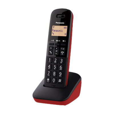 PANASONIC KX-TGB610JT (NERO/ROSSO) - TELEFONO CORDLESS - IMPUGNATURA ANTISCIVOLO - AUTONOMIA IN CHIAMATA 18H