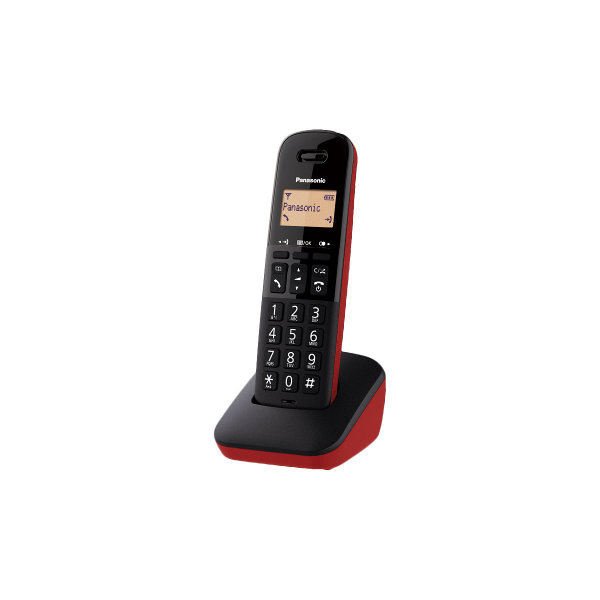 PANASONIC KX-TGB610JT (NERO/ROSSO) - TELEFONO CORDLESS - IMPUGNATURA ANTISCIVOLO - AUTONOMIA IN CHIAMATA 18H