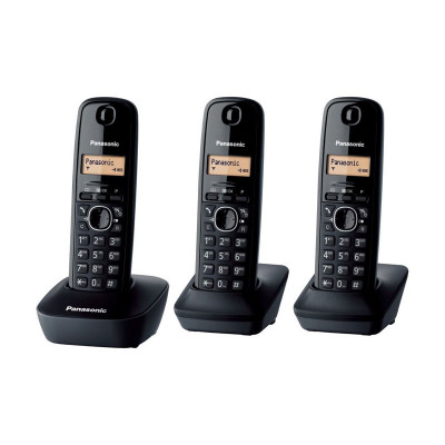 PANASONIC KX-TGB613JT (NERO) - TELEFONO CORDLESS TRIPLO - IMPUGNATURA ANTISCIVOLO - AUTONOMIA IN CHIAMATA 18H