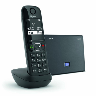 GIGASET AS690IP (NERO) - TELEFONO CORDLESS DIGITALE - VOIP - METEO - VIVAVOCE