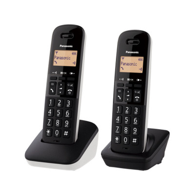 PANASONIC KX-TGB612JT (NERO/BIANCO) - TELEFONO CORDLESS DOPPIO - IMPUGNATURA ANTISCIVOLO - AUTONOMIA IN CHIAMATA 18H