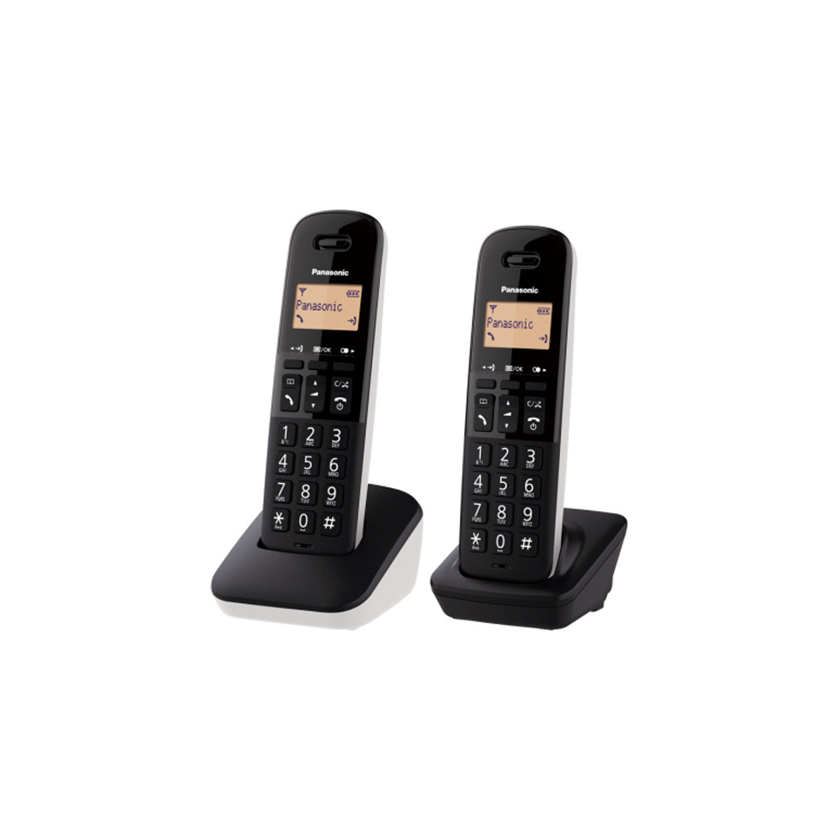 PANASONIC KX-TGB612JT (NERO/BIANCO) - TELEFONO CORDLESS DOPPIO - IMPUGNATURA ANTISCIVOLO - AUTONOMIA IN CHIAMATA 18H