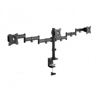 DIGITUS DA90362 - STAFFA DA TAVOLO CON BASE A MORSETTO PER 3 MONITOR 13/27 - MAX 8 KG - VESA 75/100