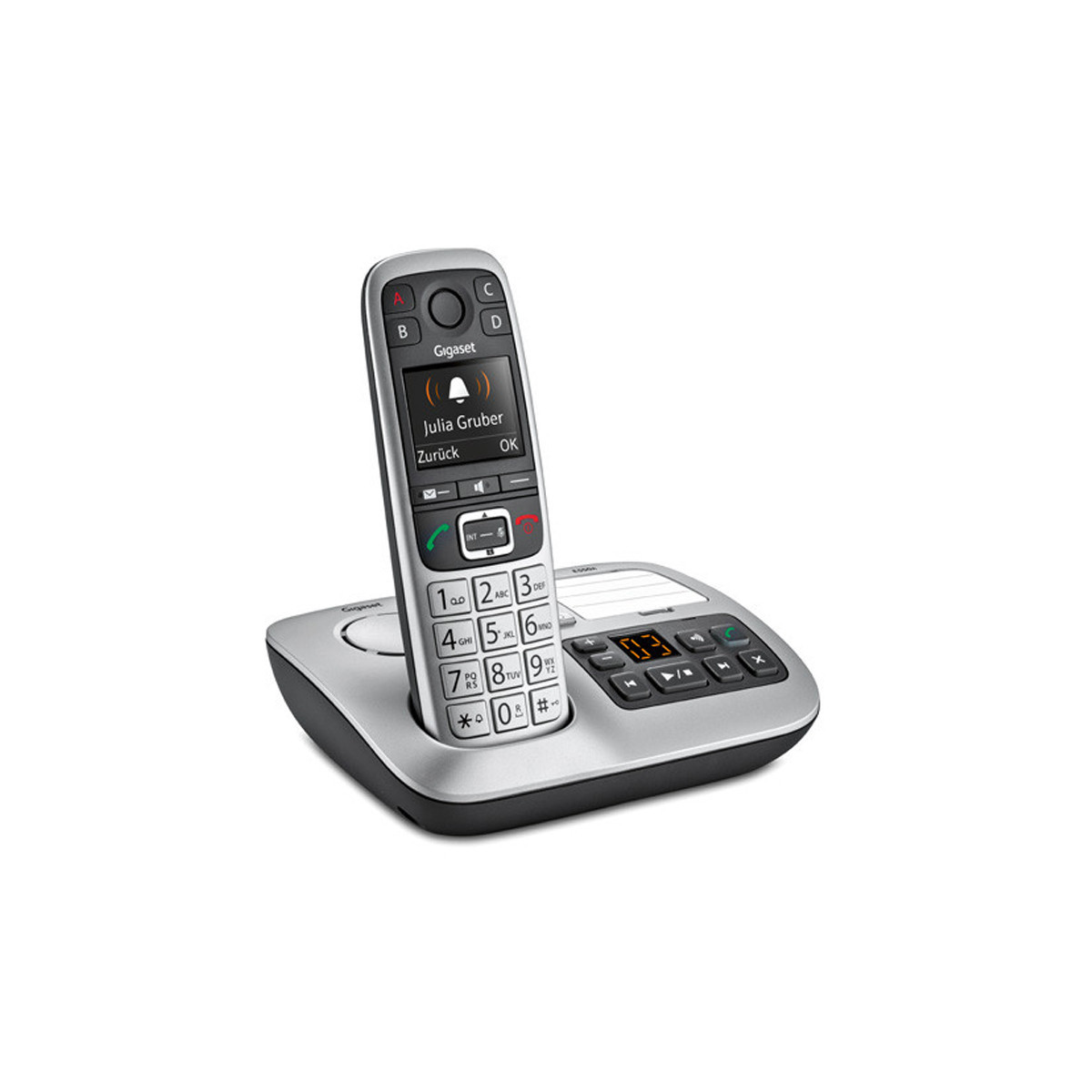 GIGASET E560A (PLATINO) - TELEFONO CORDLESS - VIVAVOCE - SEGRETERIA