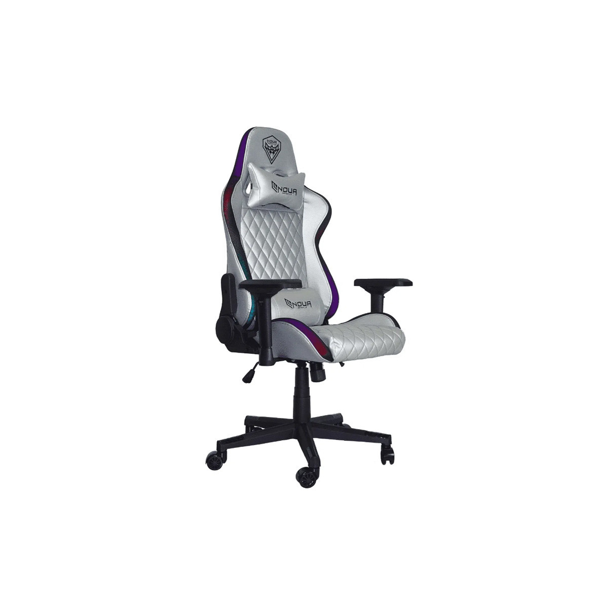 NOUA MAO M9 SILVER RGB - SEDIA GAMING - BRACCIOLI 4D - SCHIENALE RECLINABILE