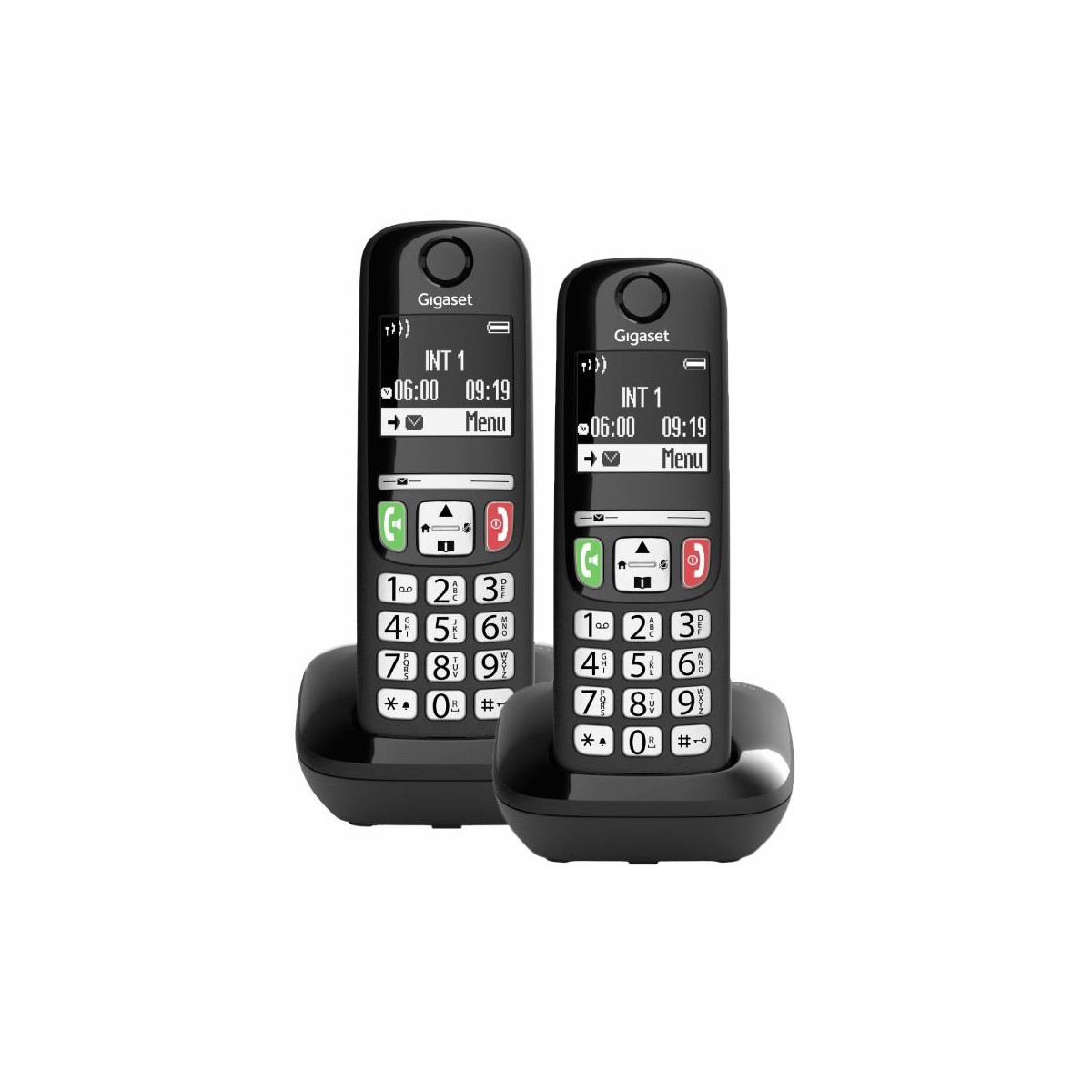 GIGASET E270 DUO (NERO) - TELEFONO CORDLESS SENIOR DOPPIO - VIVAVOCE - TASTI GRANDI