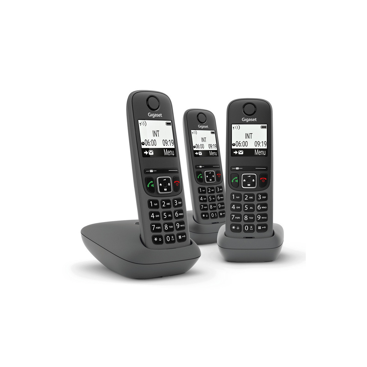 GIGASET AS490 TRIO (NERO) - TELEFONO CORDLESS TRIPLO - VIVAVOCE