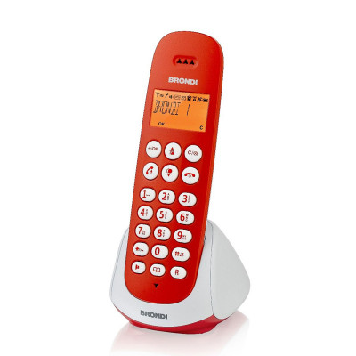 BRONDI ADARA (ROSSO/BIANCO) - TELEFONO CORDLESS - VIVAVOCE - SVEGLIA