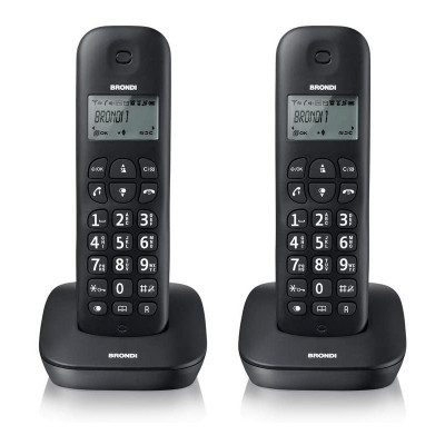 BRONDI GALA TWIN (NERO) - TELEFONO CORDLESS DOPPIO - ECO DECT - SVEGLIA