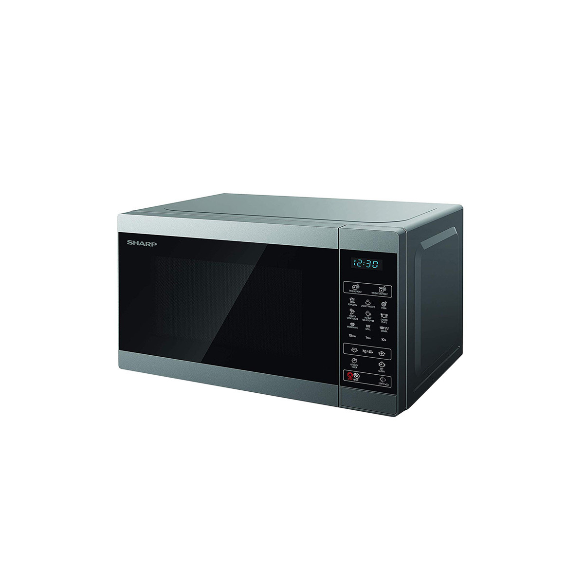 SHARP YC-MG02E-S - FORNO A MICROONDE 20L - 800W - CONTROLLO DIGITALE - GRILL - 11 LIVELLI DI POTENZA - BLACK/SILVER