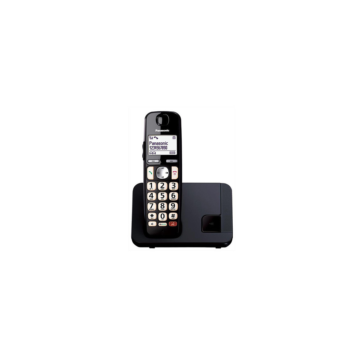 PANASONIC KX-TGE250 (NERO) - TELEFONO CORDLESS - VIVAVOCE - TASTI GRANDI - BLOCCO NUMERI INDESIDERATI