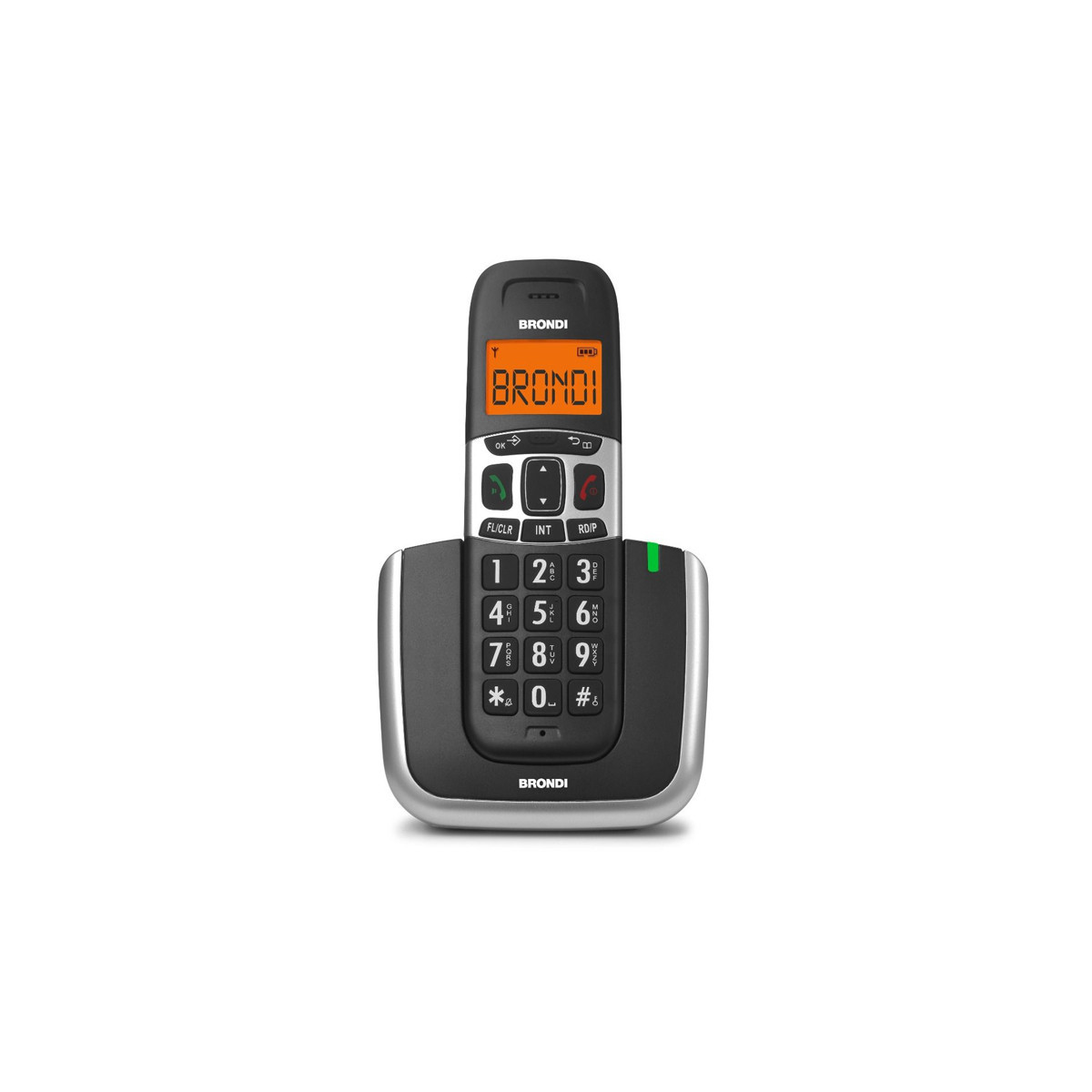 BRONDI BRAVO PLATINUM (NERO) - TELEFONO CORDLESS - TASTI GRANDI - DECT - SUONERIE POLIFONICHE - VIVA VOCE