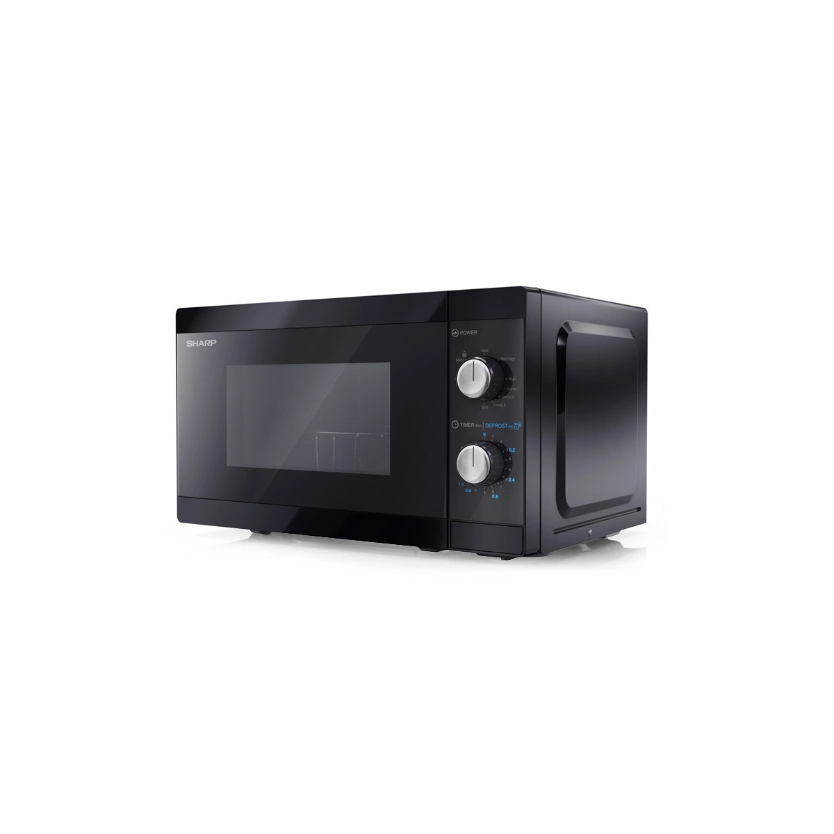 SHARP YC-MG01E-B - FORNO A MICROONDE 20L - 800W - CONTROLLO ANALOGICO - GRILL - 5 LIVELLI DI POTENZA - BLACK